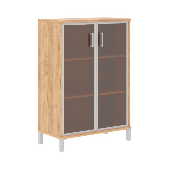 Шкаф средний со стеклянными дверьми в AL-рамке B 420.7 900х450х1286 BORN