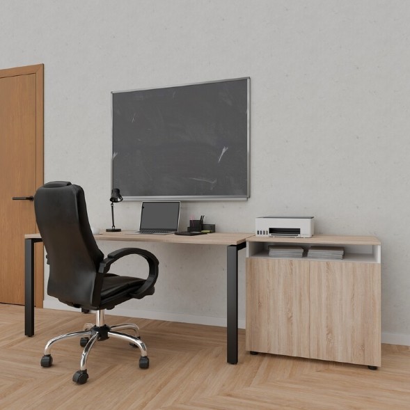 Стол Лофт 1400х700 на П-образных опорах, черный