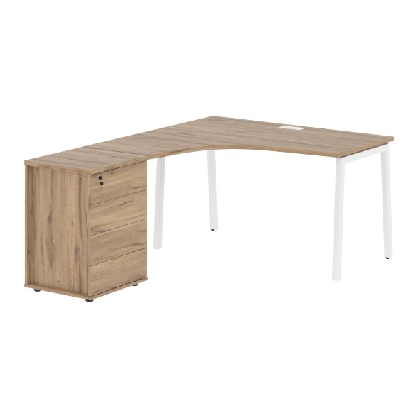 Стол эргономичный с тумбой ELCET 1318(L) 1360х1880х750 EDIS