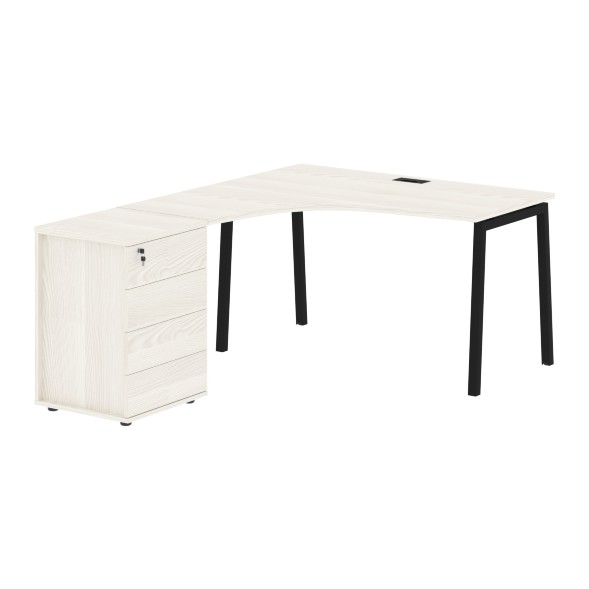 Стол эргономичный с тумбой ELCET 1318(L) 1360х1880х750 EDIS