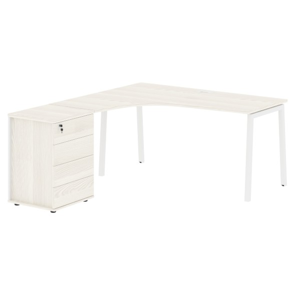 Стол эргономичный с тумбой ELCET 1518(L) 1560х1880х750 EDIS