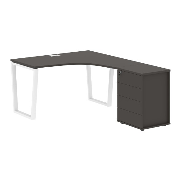 Стол эргономичный с тумбой EVCET 1318(R) 1360х1880х750 EDIS