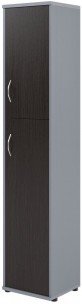 Шкаф колонка с глухой малой и средней дверьми СУ-1.8(R) Венге/Металлик 406*365*1975