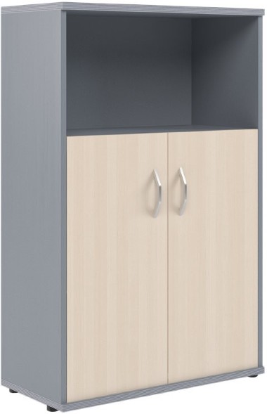 Шкаф с глухими малыми дверьми СТ-2.1 Клен/Металлик 770*365*1200